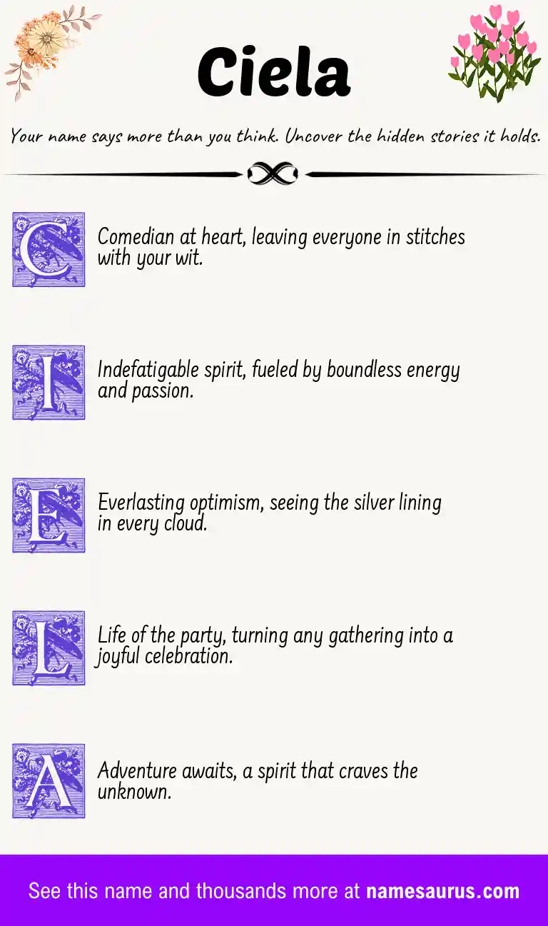 Acrostic poem about Ciela.