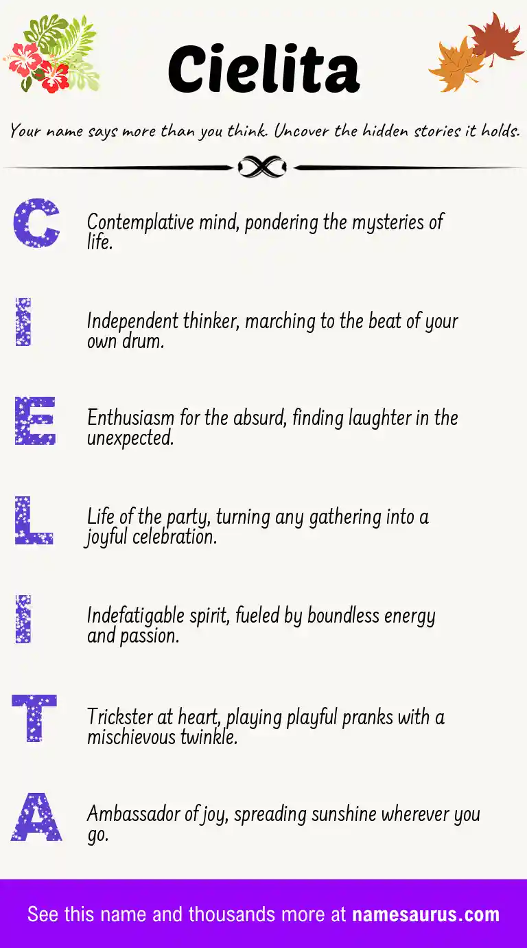 Acrostic poem about Cielita.
