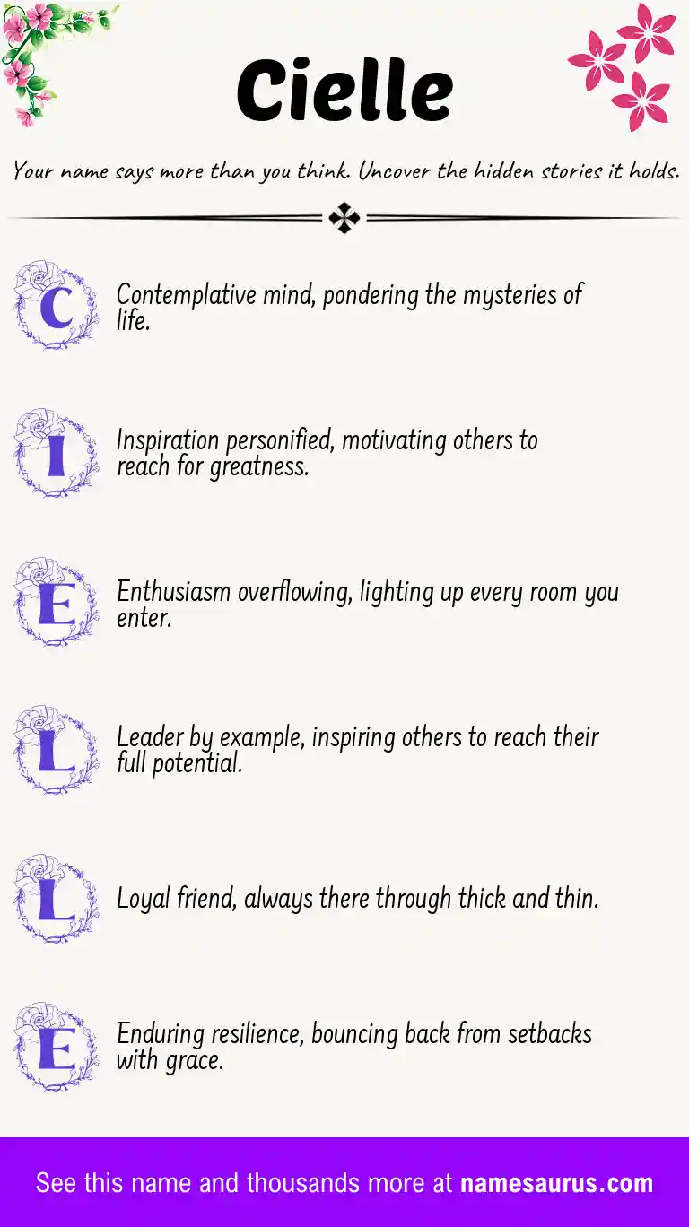 Acrostic poem about Cielle.