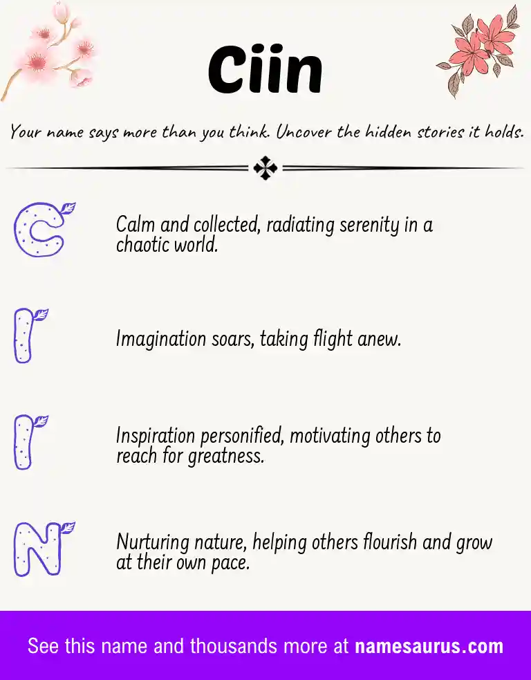 Acrostic poem about Ciin.