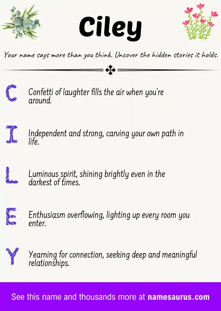Acrostic poem about Ciley.