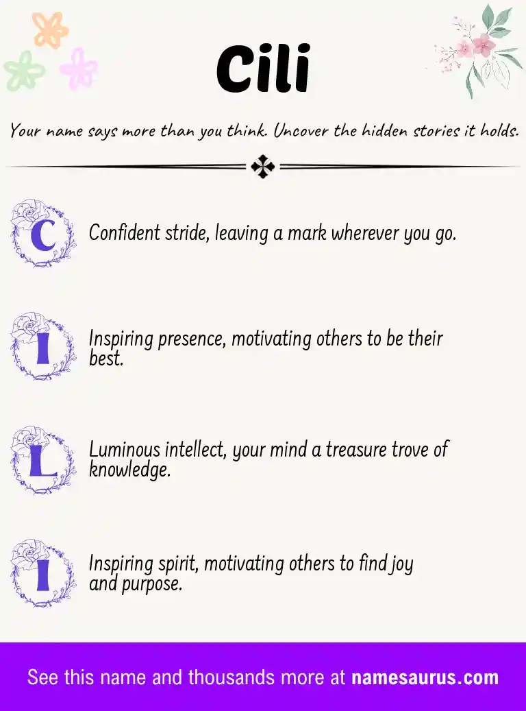 Acrostic poem about Cili.