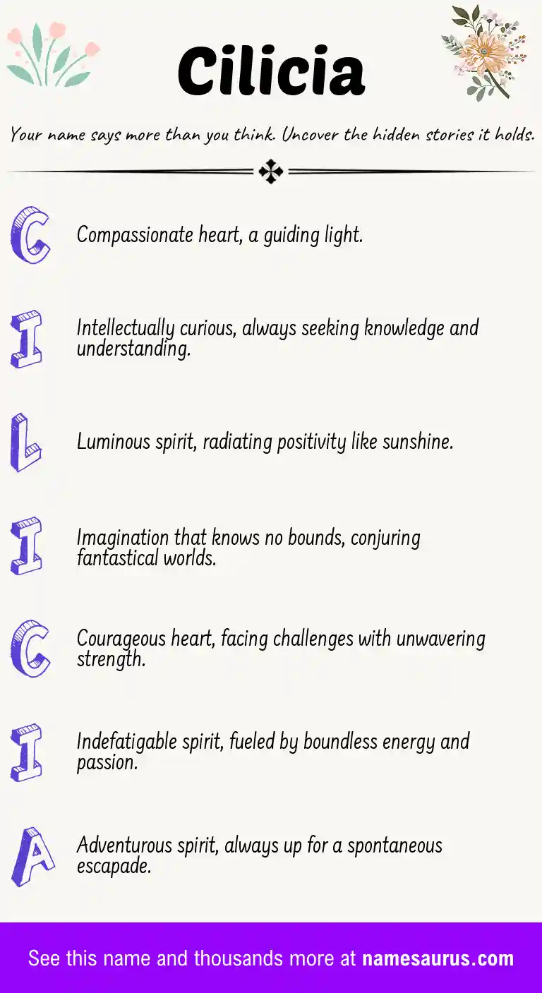 Acrostic poem about Cilicia.