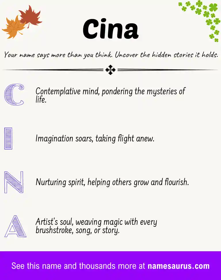 Acrostic poem about Cina.