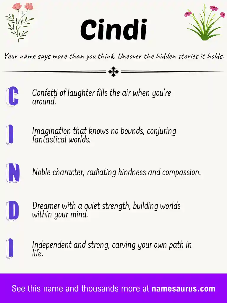 Acrostic poem about Cindi.