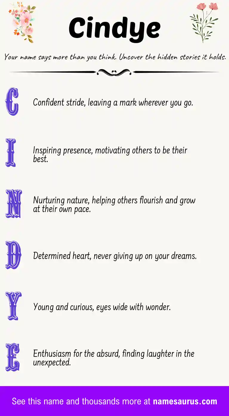 Acrostic poem about Cindye.