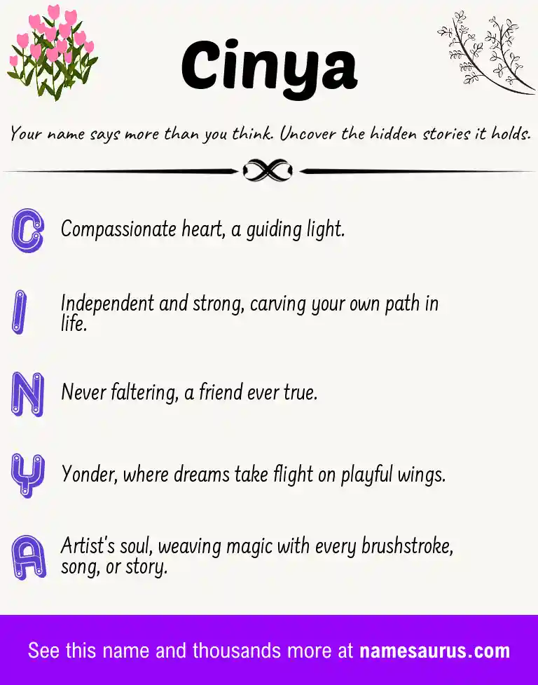 Acrostic poem about Cinya.