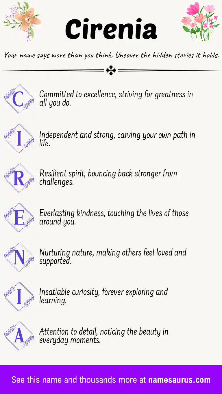 Acrostic poem about Cirenia.