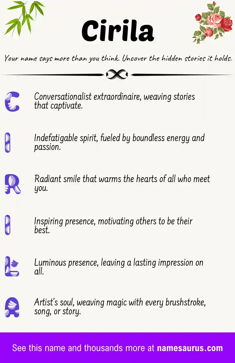 Acrostic poem about Cirila.