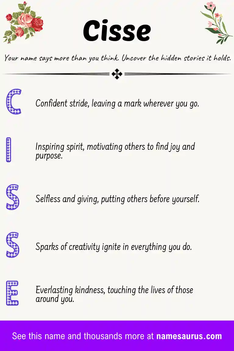 Acrostic poem about Cisse.