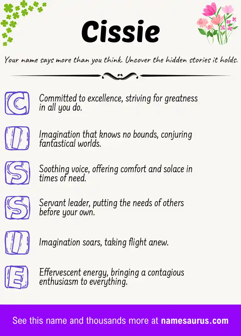 Acrostic poem about Cissie.