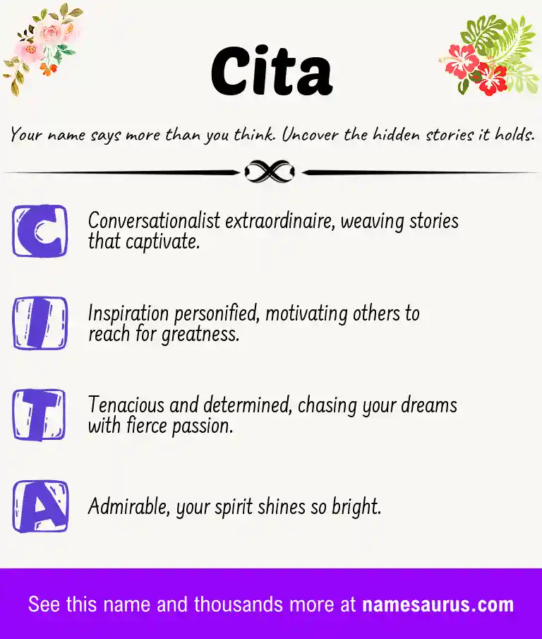 Acrostic poem about Cita.