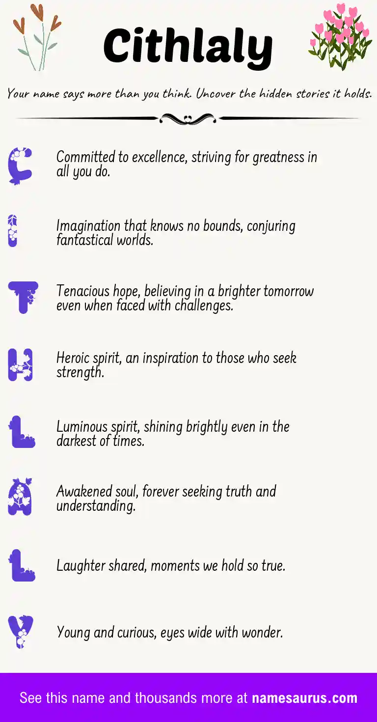 Acrostic poem about Cithlaly.