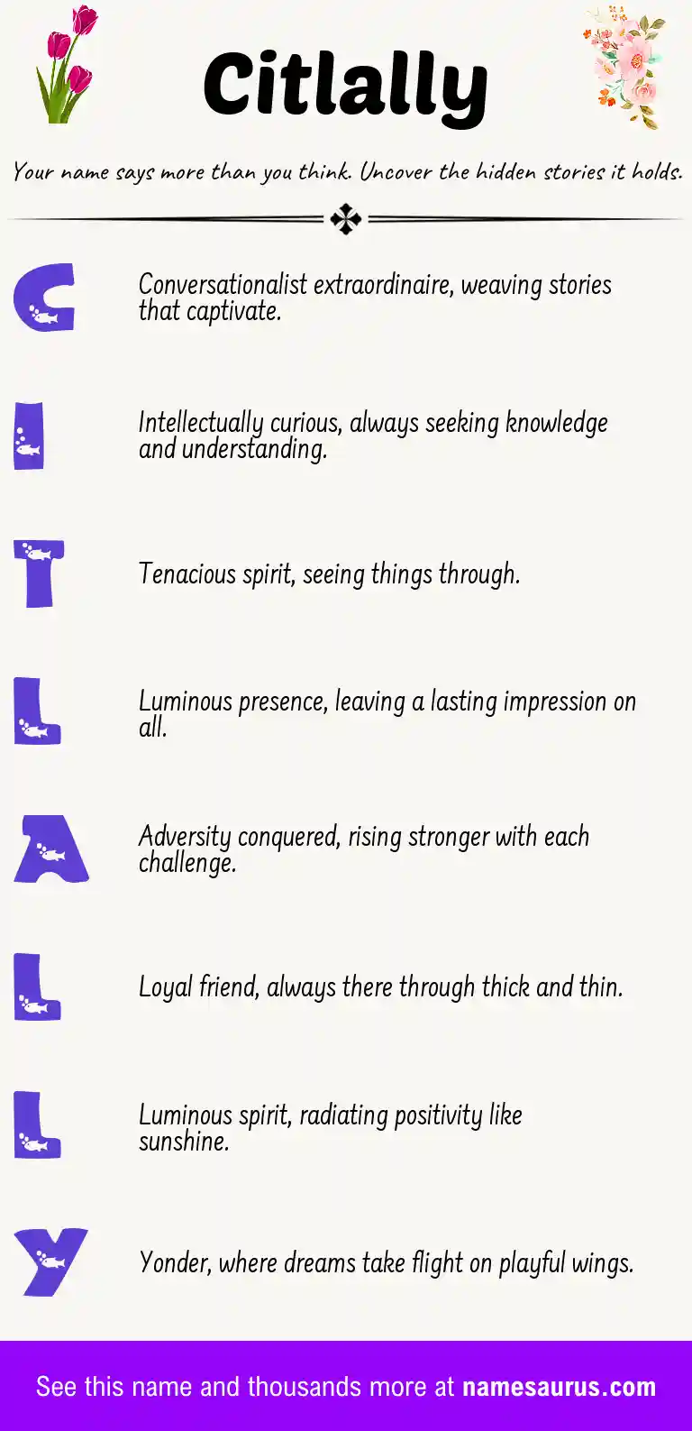 Acrostic poem about Citlally.