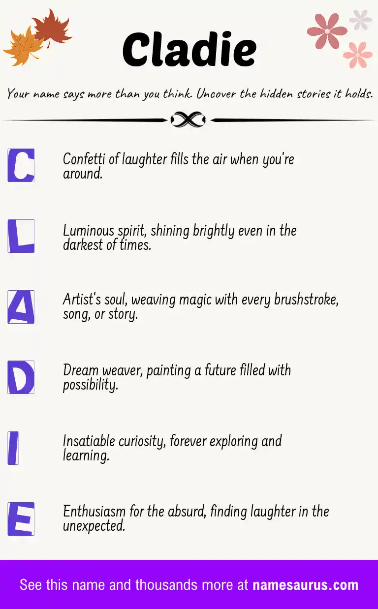 Acrostic poem about Cladie.