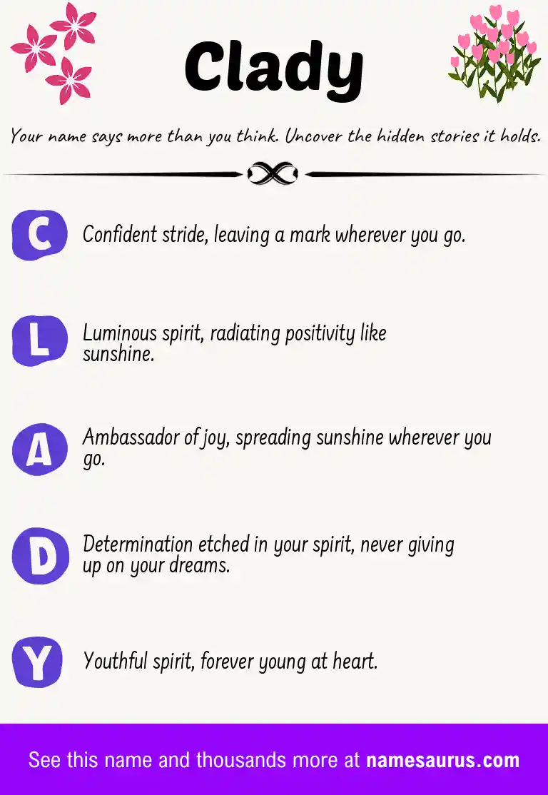 Acrostic poem about Clady.