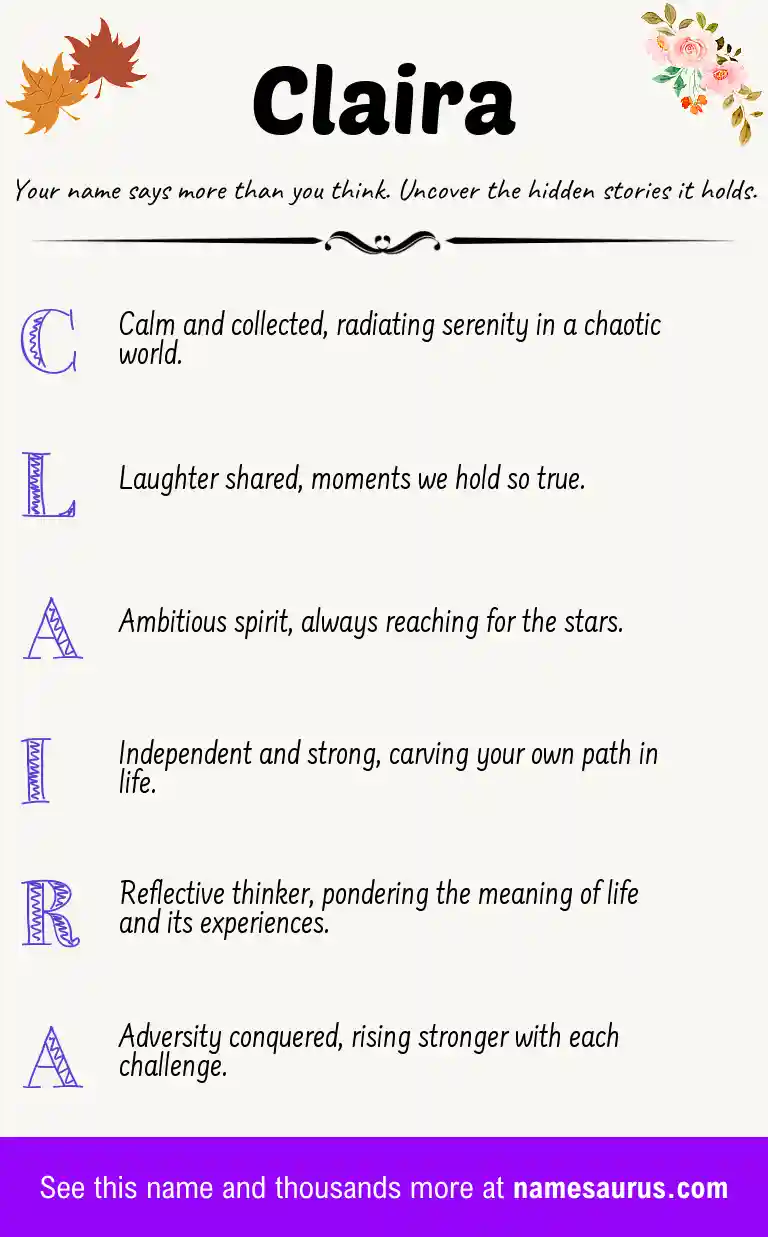 Acrostic poem about Claira.
