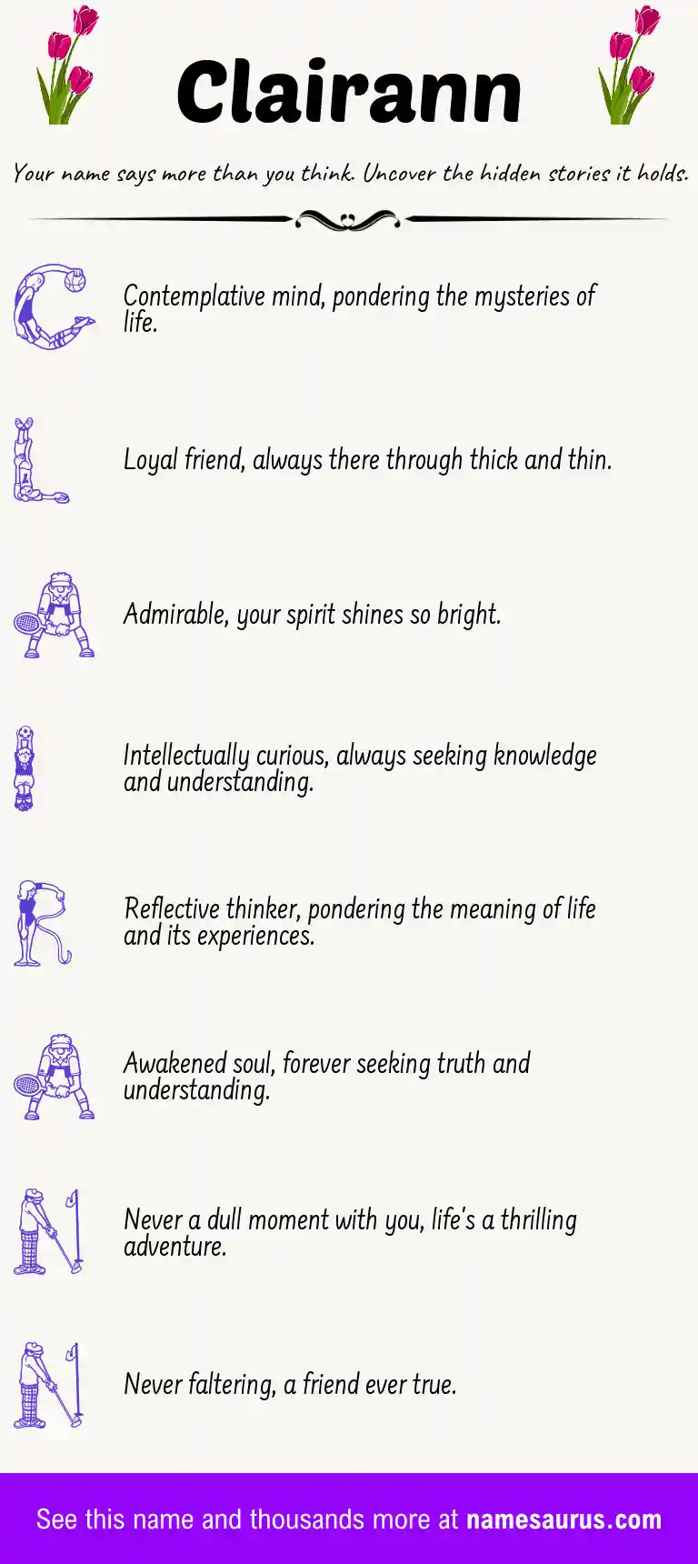 Acrostic poem about Clairann.