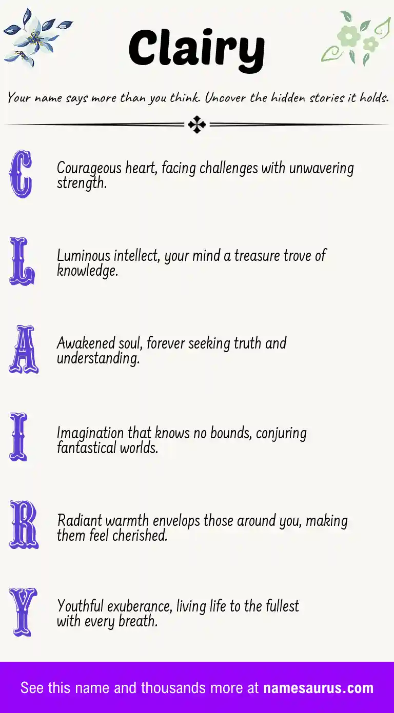 Acrostic poem about Clairy.