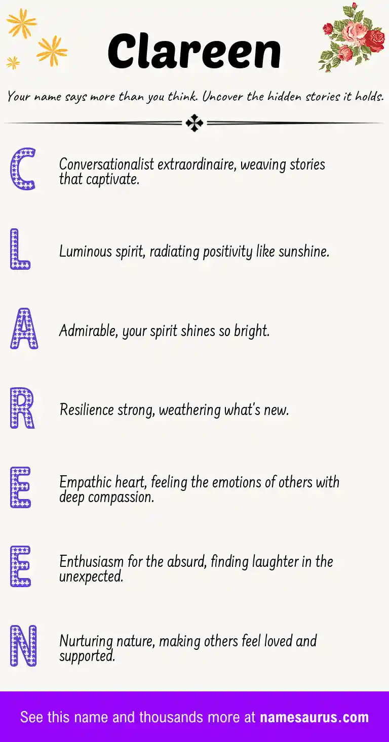 Acrostic poem about Clareen.