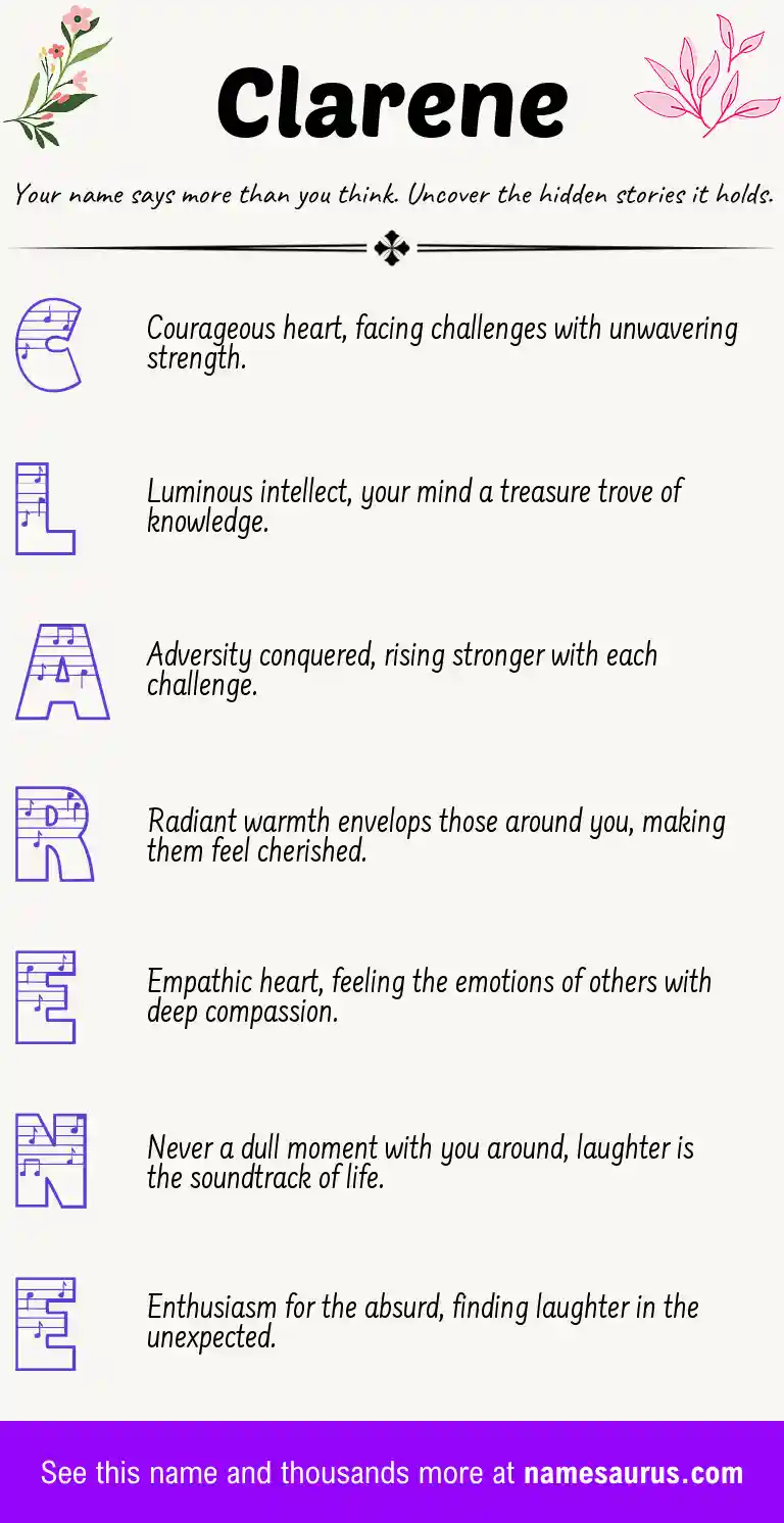 Acrostic poem about Clarene.