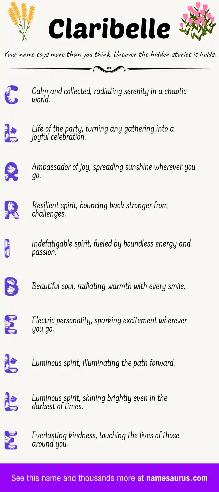 Acrostic poem about Claribelle.