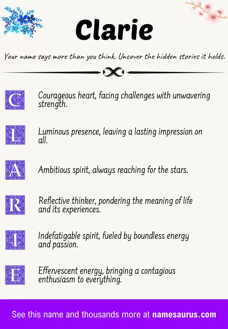 Acrostic poem about Clarie.