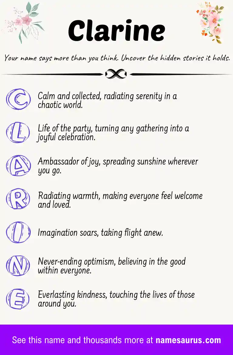 Acrostic poem about Clarine.