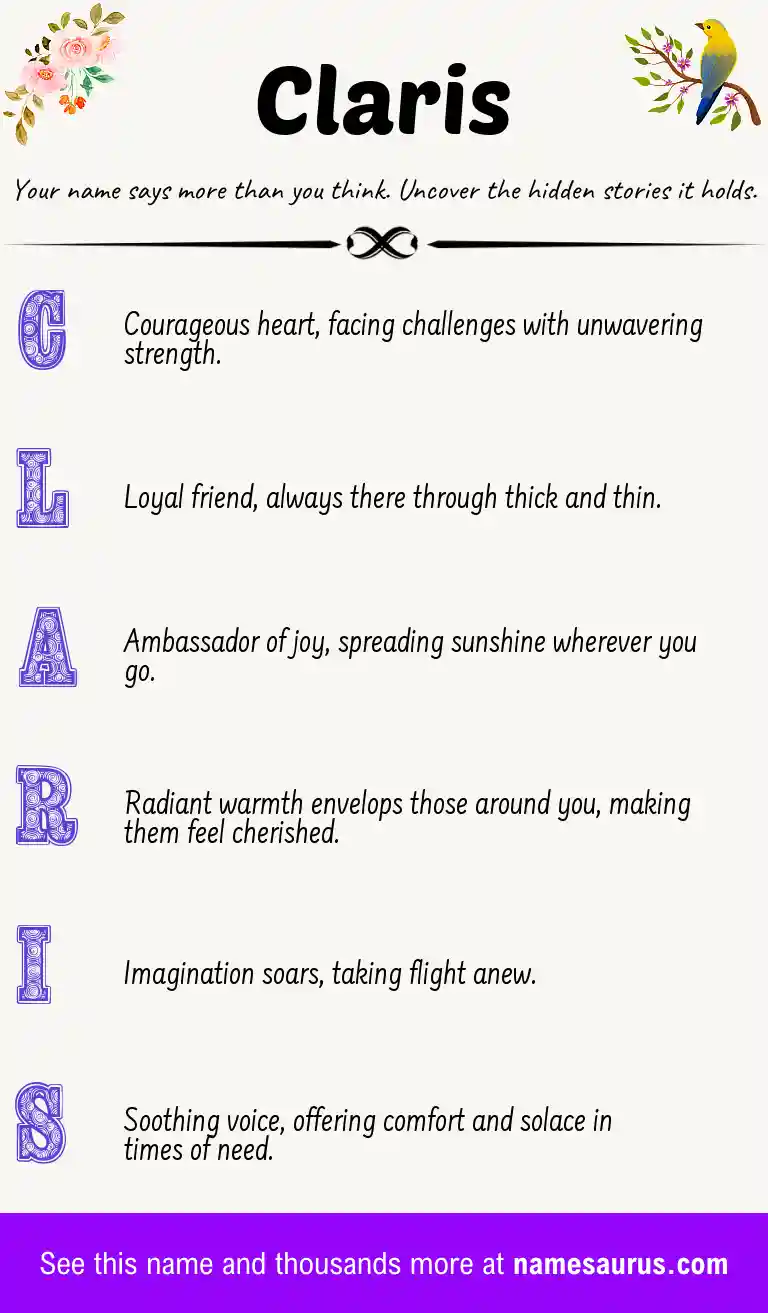 Acrostic poem about Claris.