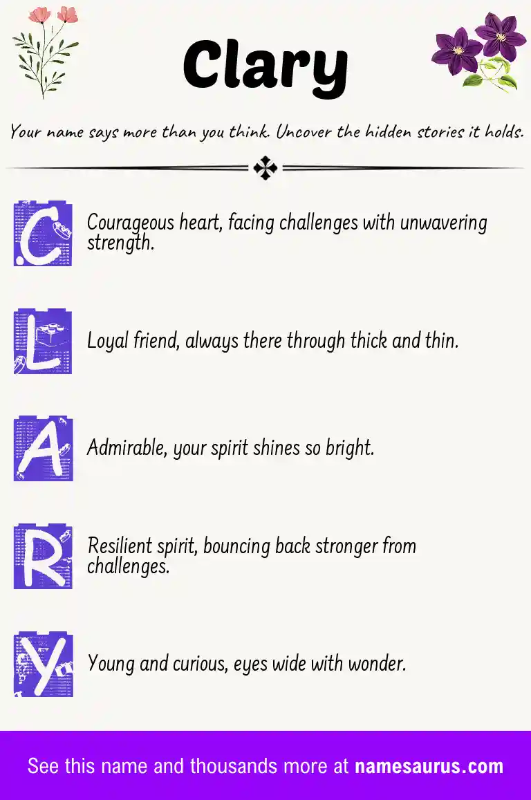 Acrostic poem about Clary.