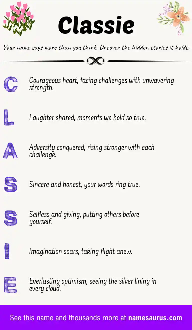 Acrostic poem about Classie.