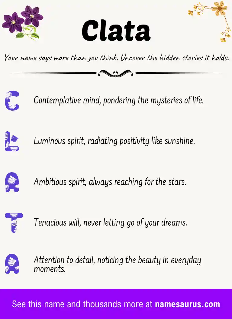 Acrostic poem about Clata.