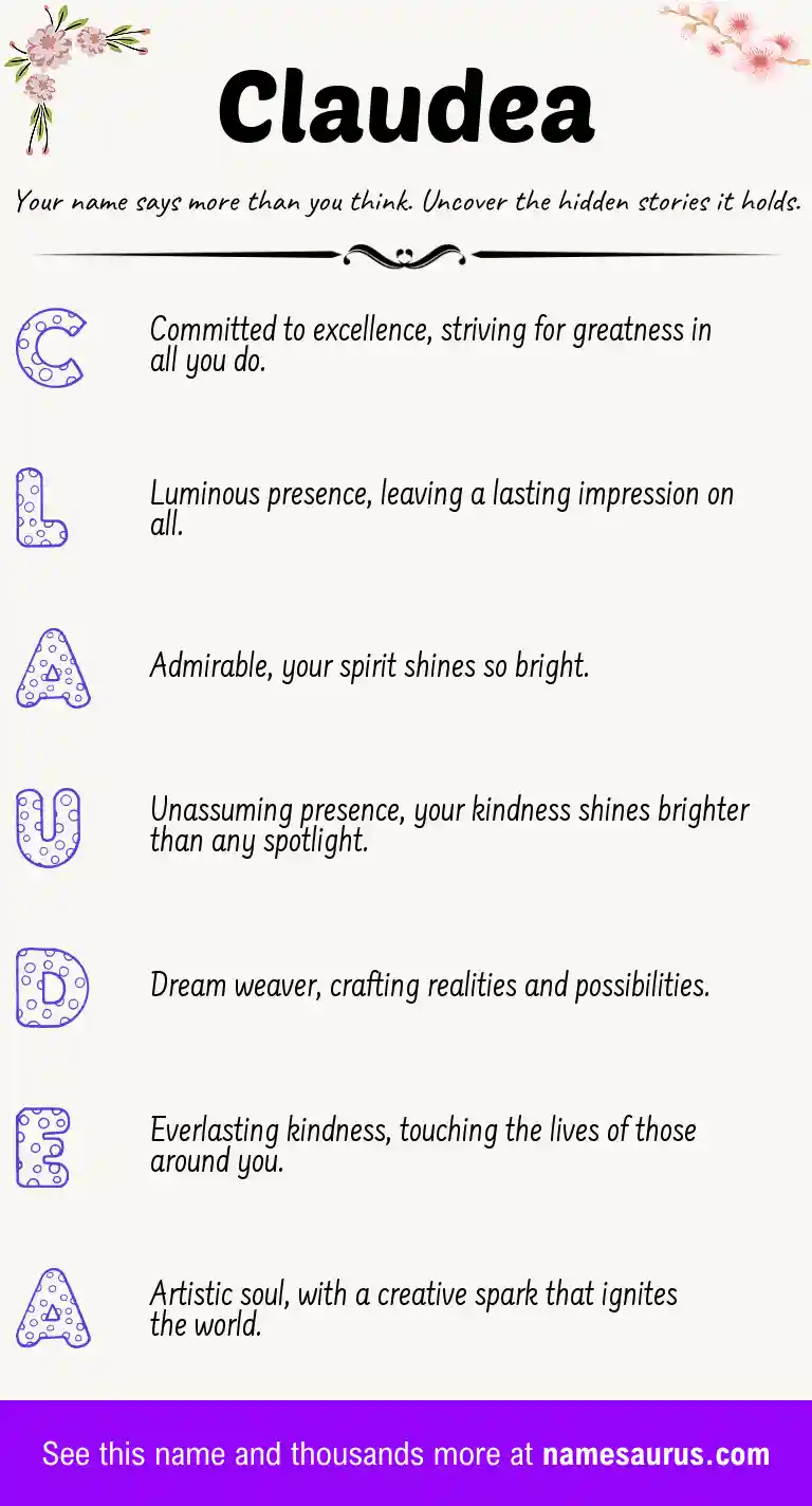 Acrostic poem about Claudea.