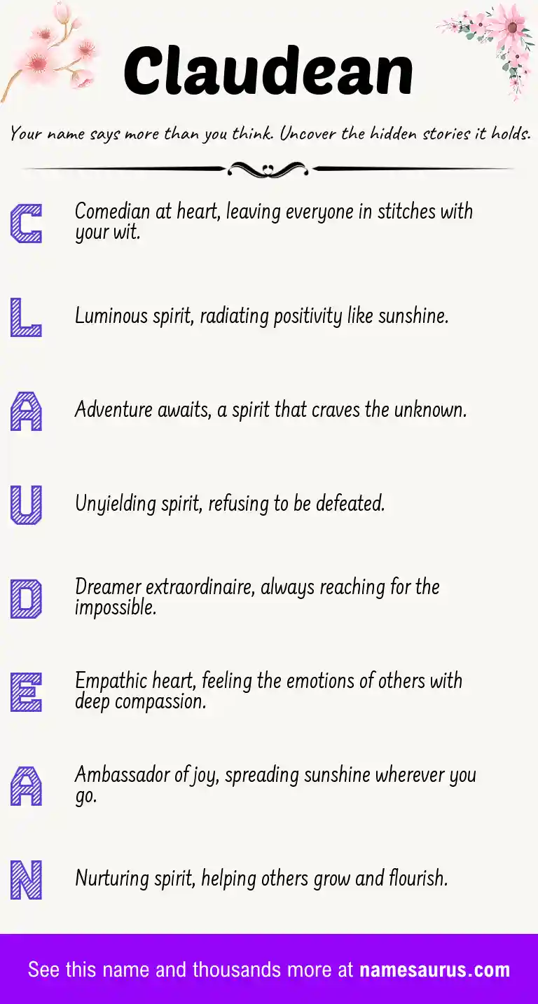 Acrostic poem about Claudean.