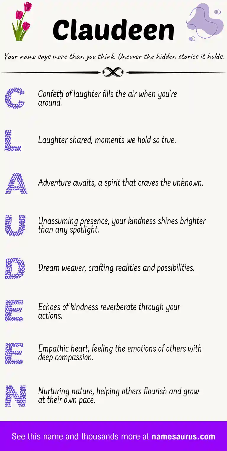 Acrostic poem about Claudeen.