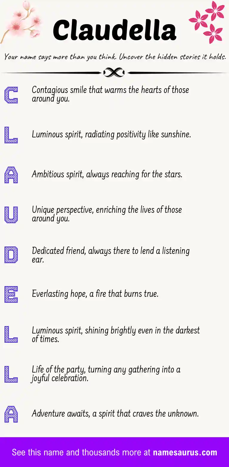 Acrostic poem about Claudella.