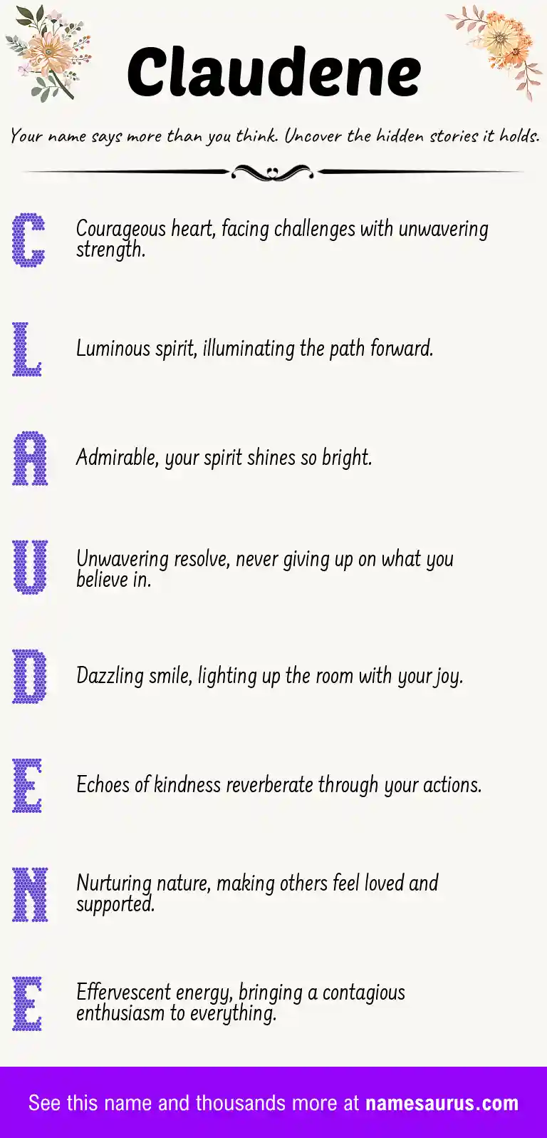 Acrostic poem about Claudene.