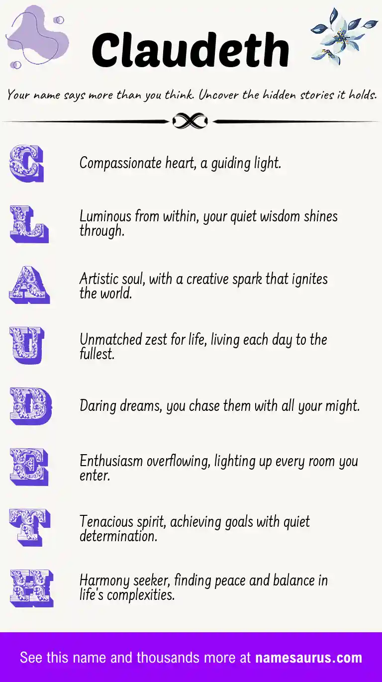Acrostic poem about Claudeth.