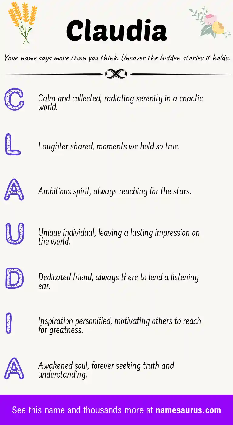Acrostic poem about Claudia.