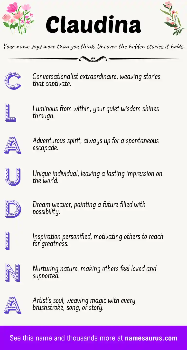 Acrostic poem about Claudina.