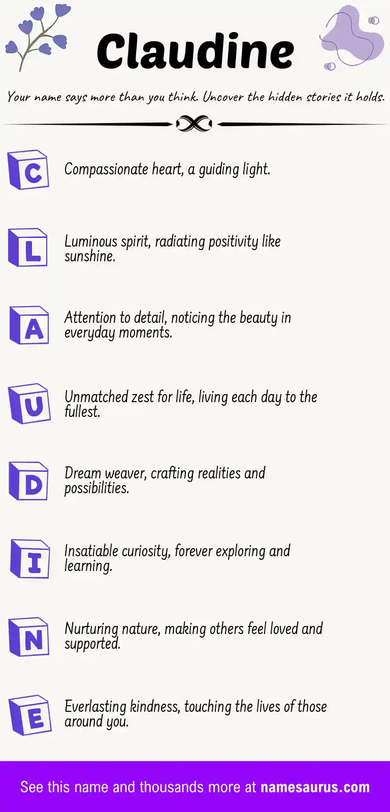 Acrostic poem about Claudine.