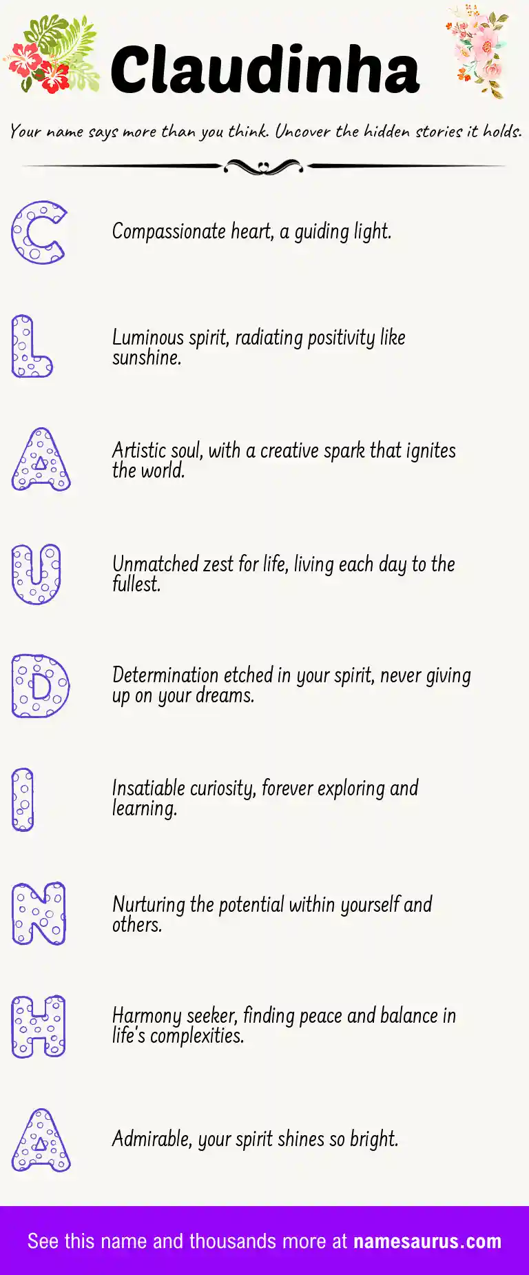 Acrostic poem about Claudinha.