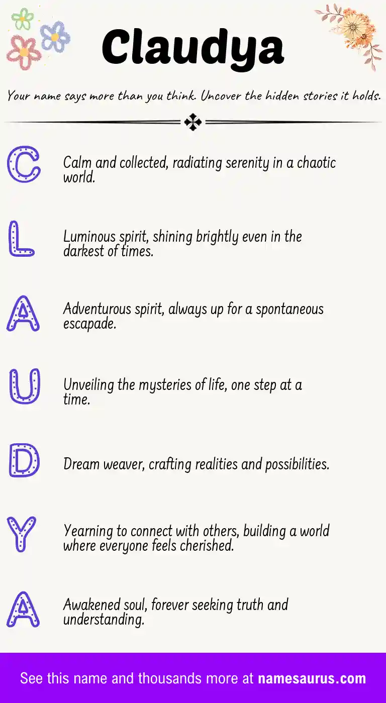 Acrostic poem about Claudya.