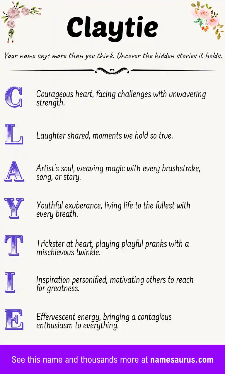 Acrostic poem about Claytie.
