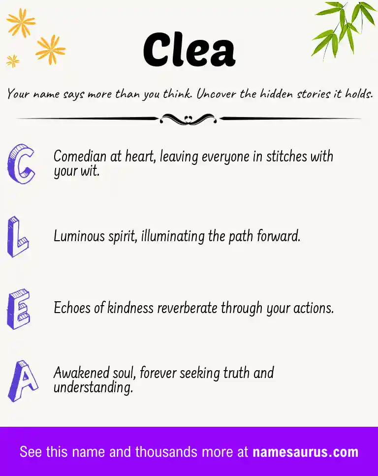 Acrostic poem about Clea.