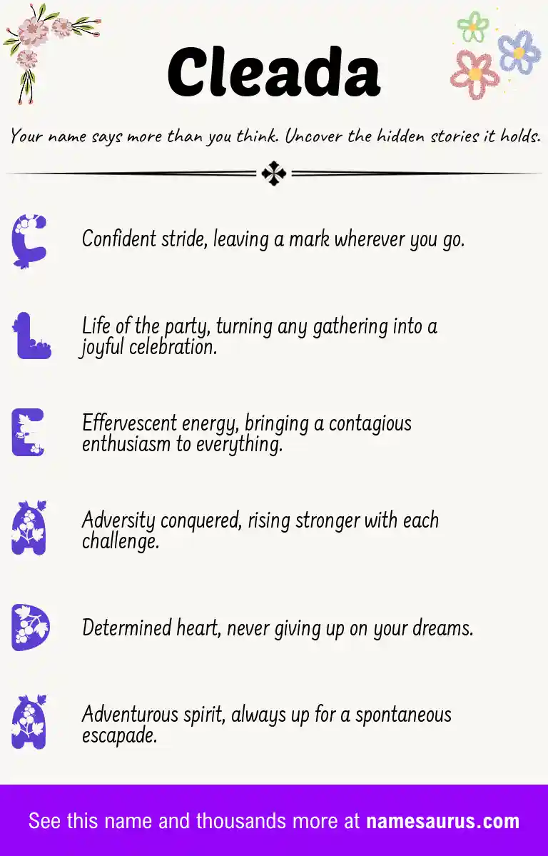 Acrostic poem about Cleada.