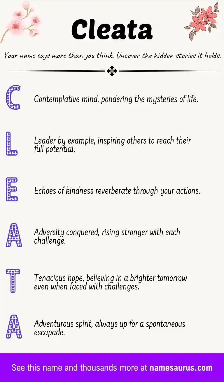 Acrostic poem about Cleata.