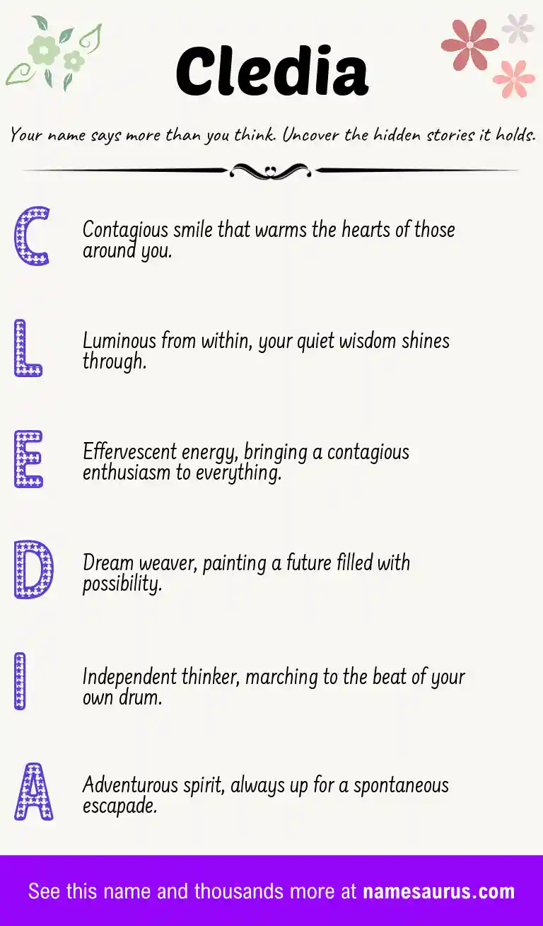 Acrostic poem about Cledia.
