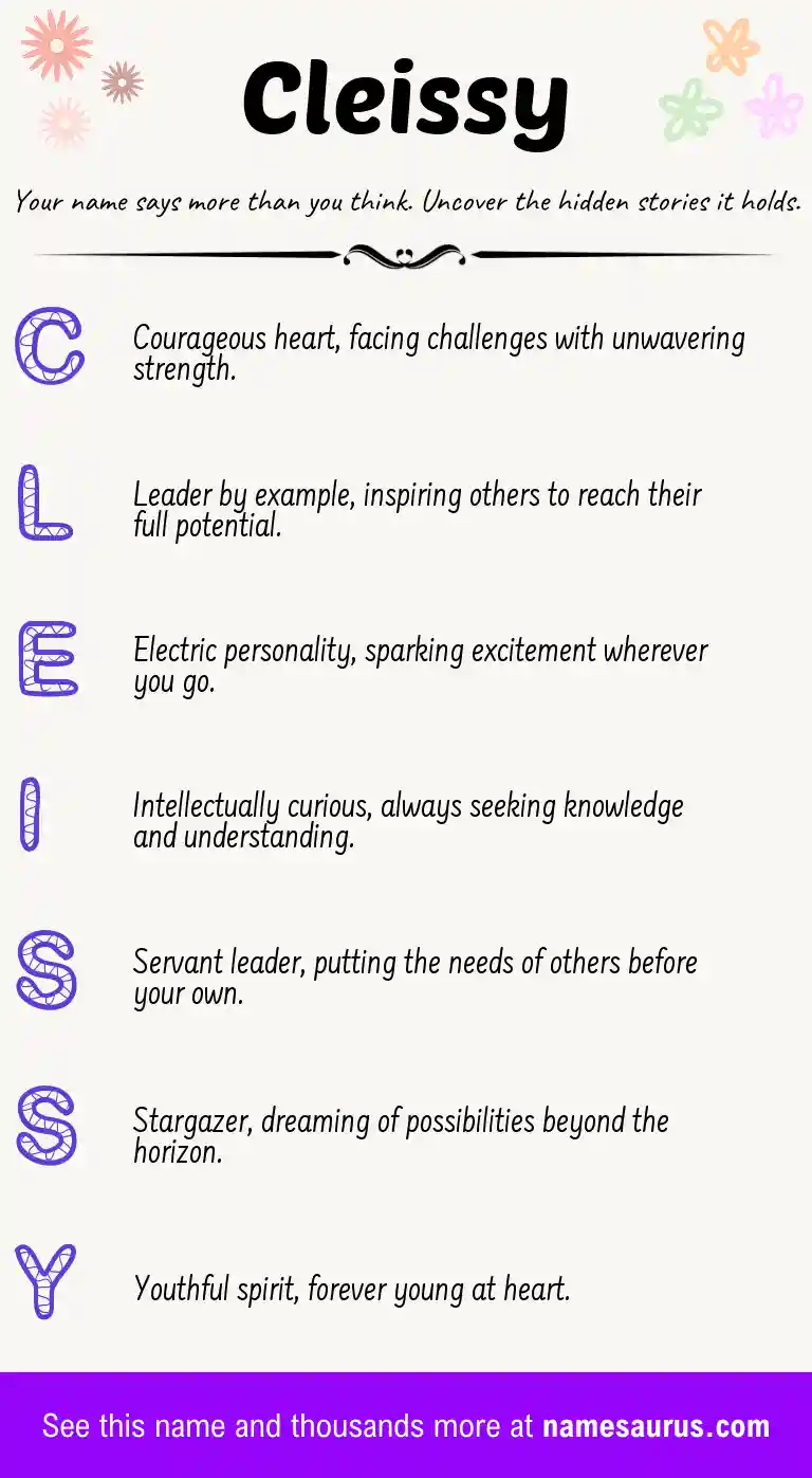 Acrostic poem about Cleissy.