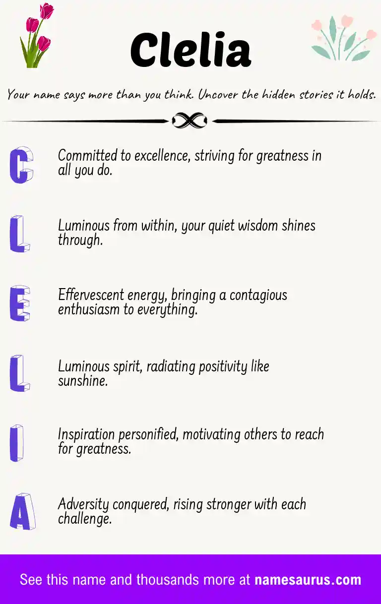 Acrostic poem about Clelia.